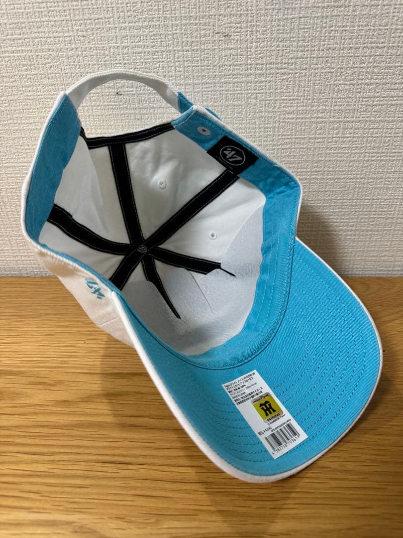 Tigers ホワイト ノイズ '47 CLEAN UP カリビアンブルーロゴ