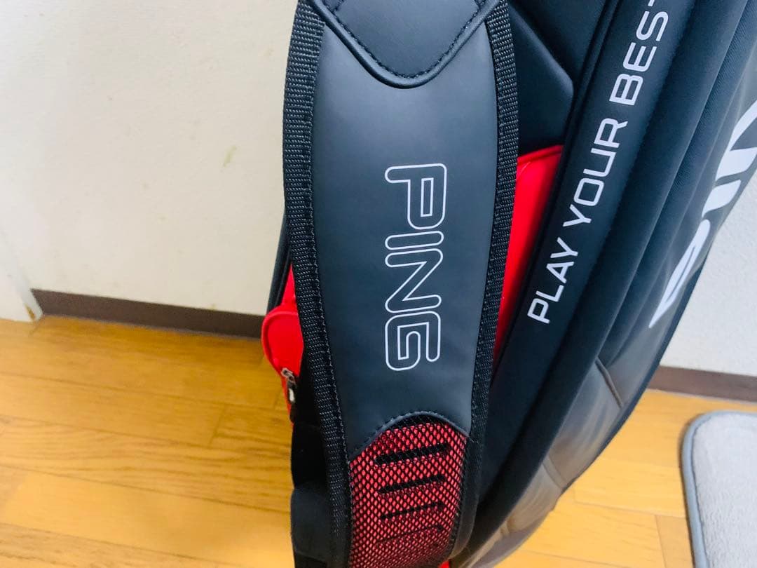 【超美品・早い者勝ち】PING キャディバッグ 黒/赤(消毒済)