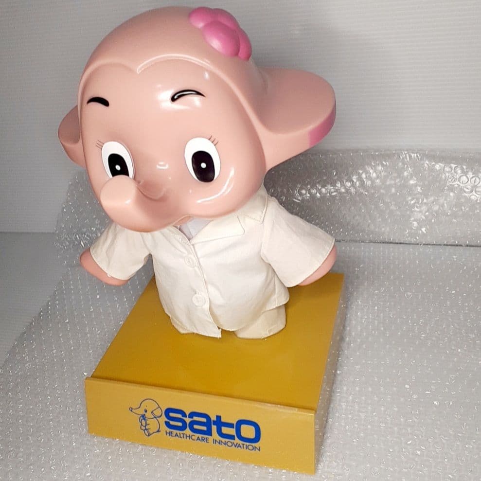 【当時物】サトコちゃん 佐藤製薬 白衣 特大 約35cm フィギュア 台座付き
