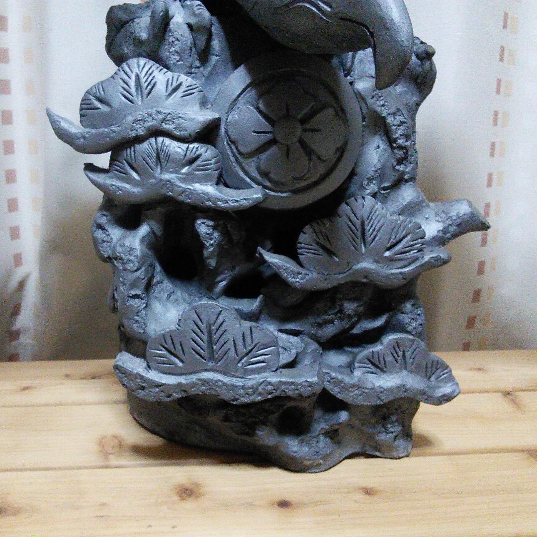 訳有り 鷹の置物　瓦製