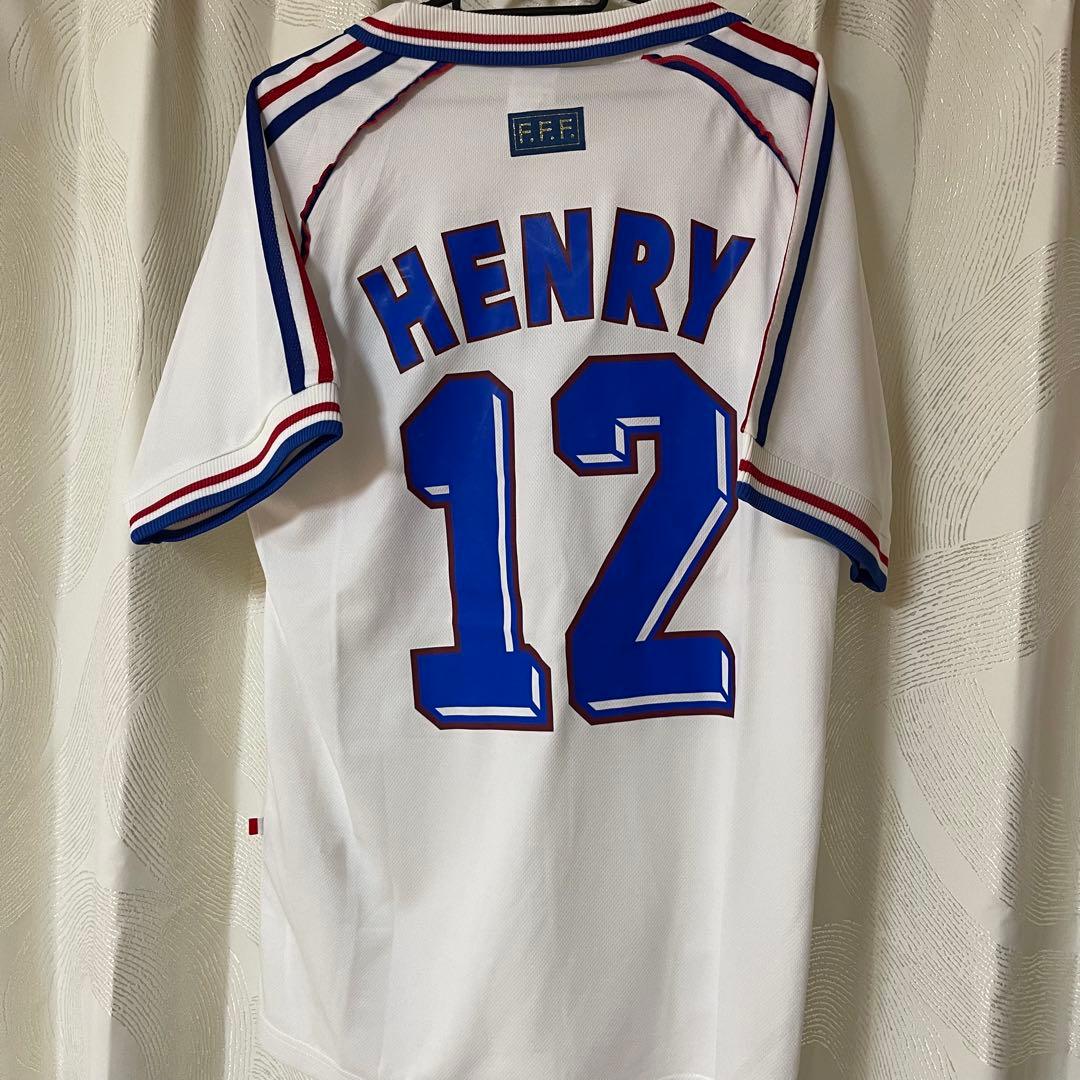 フランス代表1998年アンリawayサッカーユニフォームfootball襟付き