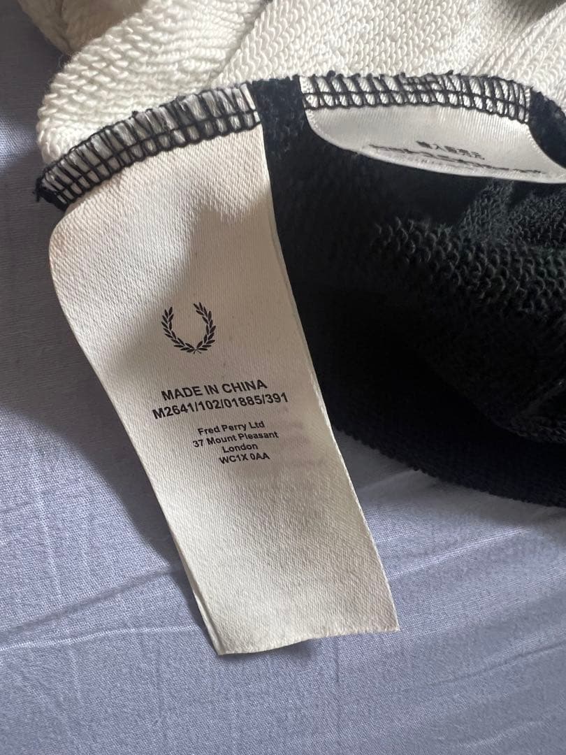 【美品】FRED PERRY フレッド・ペリー ハーフジップスウェット S 黒