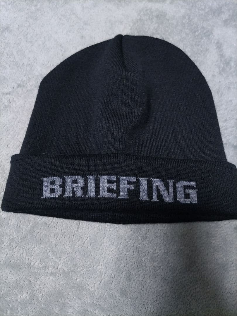 美品　ブリーフィングゴルフ　ウール　ビーニー　ニット帽　黒 24年モデル