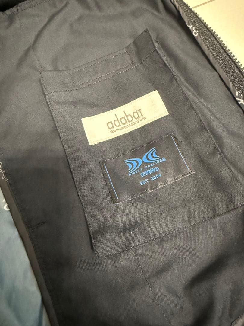 美品！adabat 空調服（R）ロゴチェックベスト ブラック(119)/40