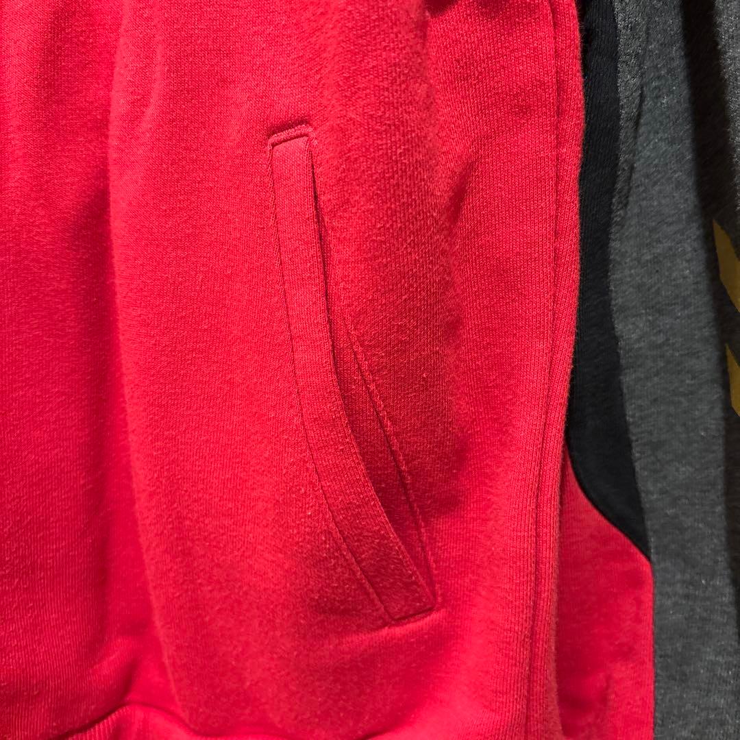 新品 hummel スエットジャージ上下セットアップ 赤グレー Mサイズ