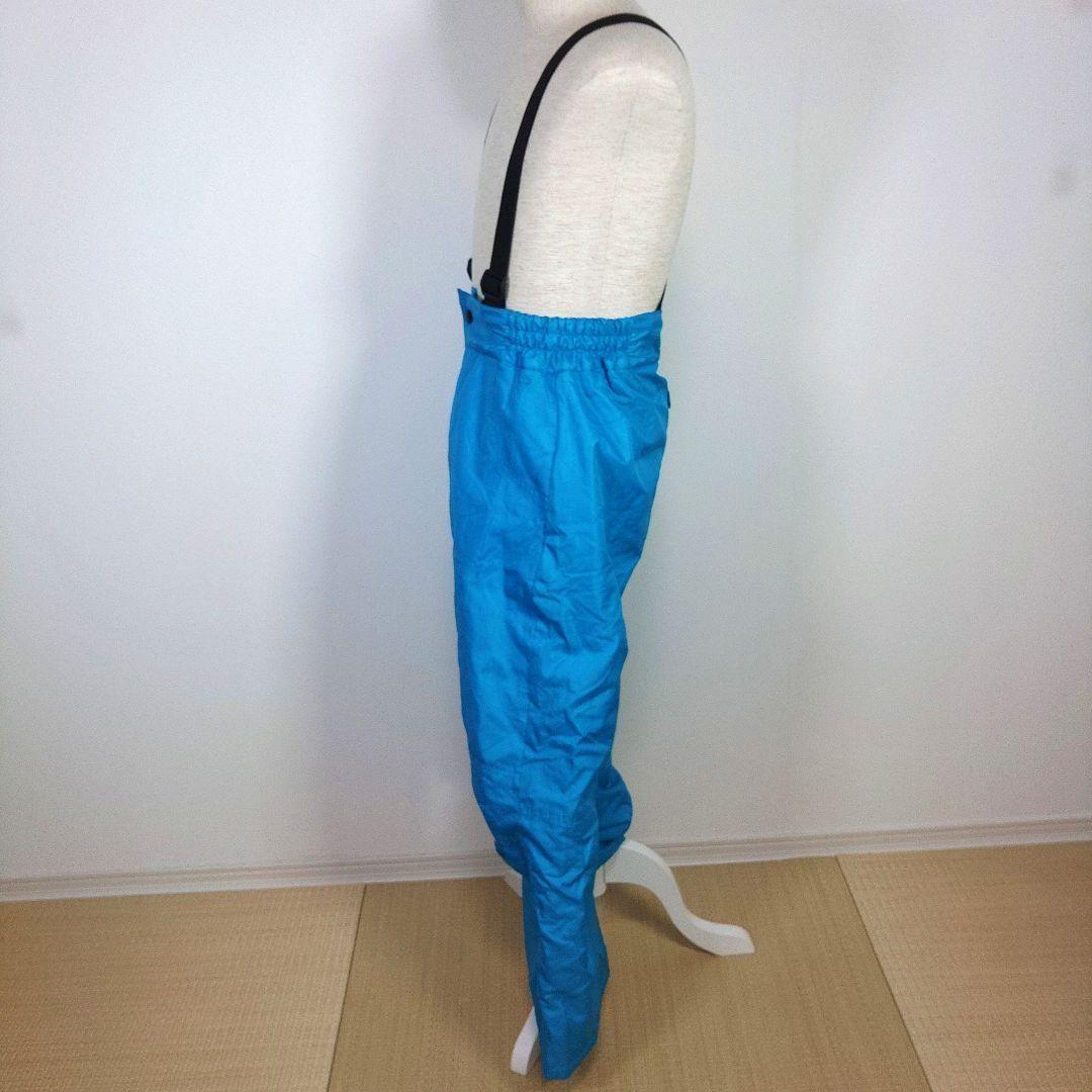 スキーウェア　160cm　男の子　キッズ　子供　黒　チェック柄　水色　ニット帽