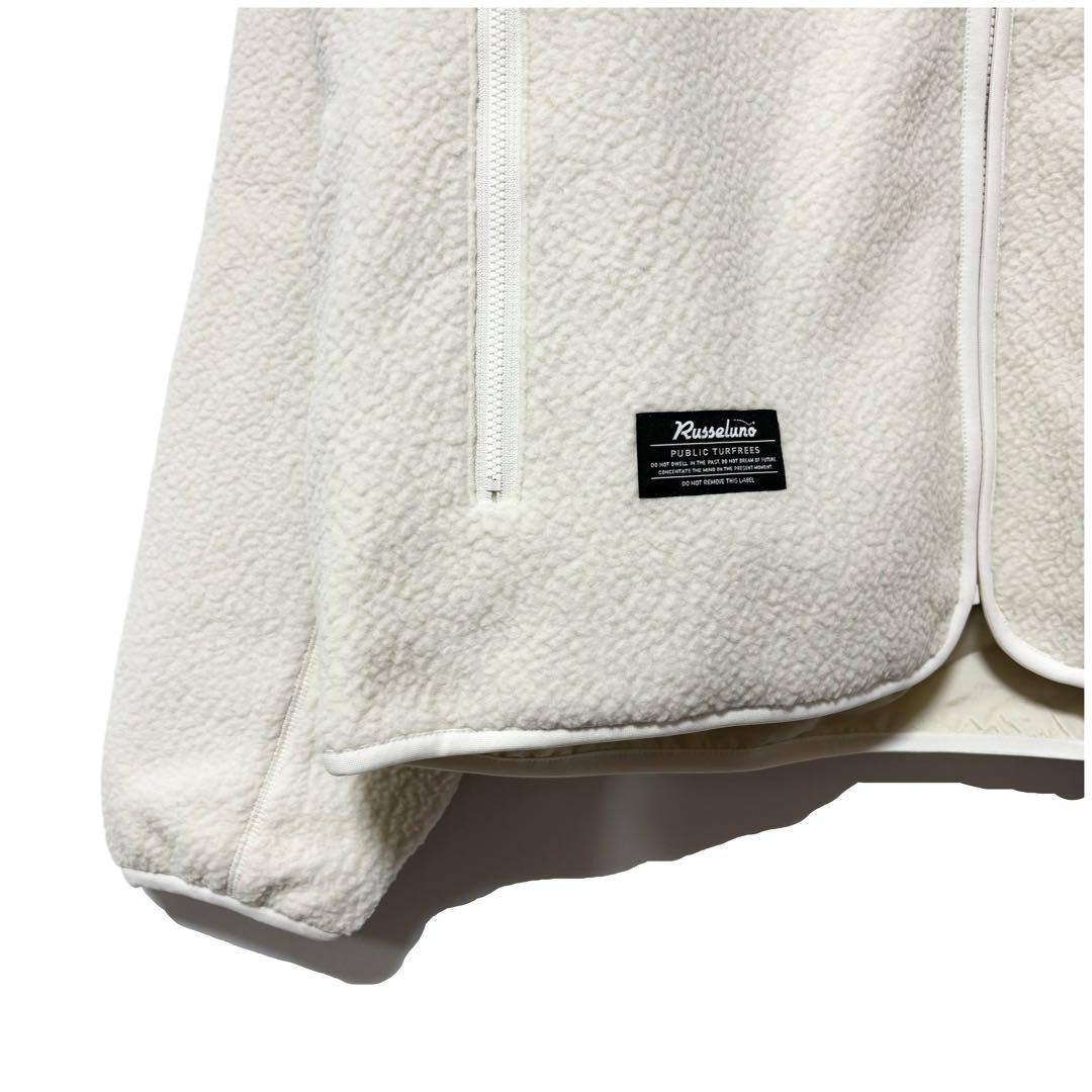 新品 ラッセルノ 2WAY ボアフリース ジャケット ホワイト XL 6 ベスト