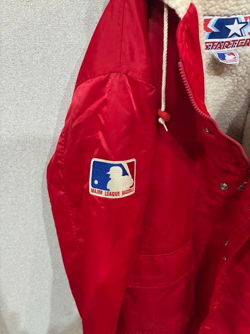 STARTER REDS MLB ベンチコート ボア裏地 赤　ヴィンテージ