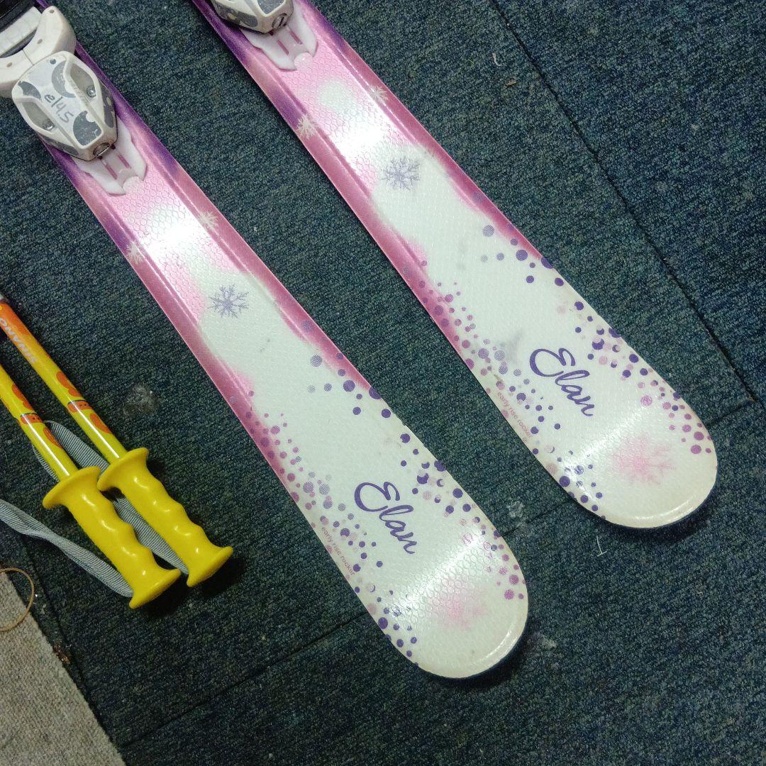 メンテナス済 120cm/Elan スキー 靴20cm.ストック付