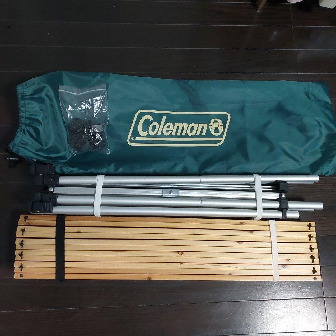 Coleman 　折りたたみ式　2段階調節　木製テーブル