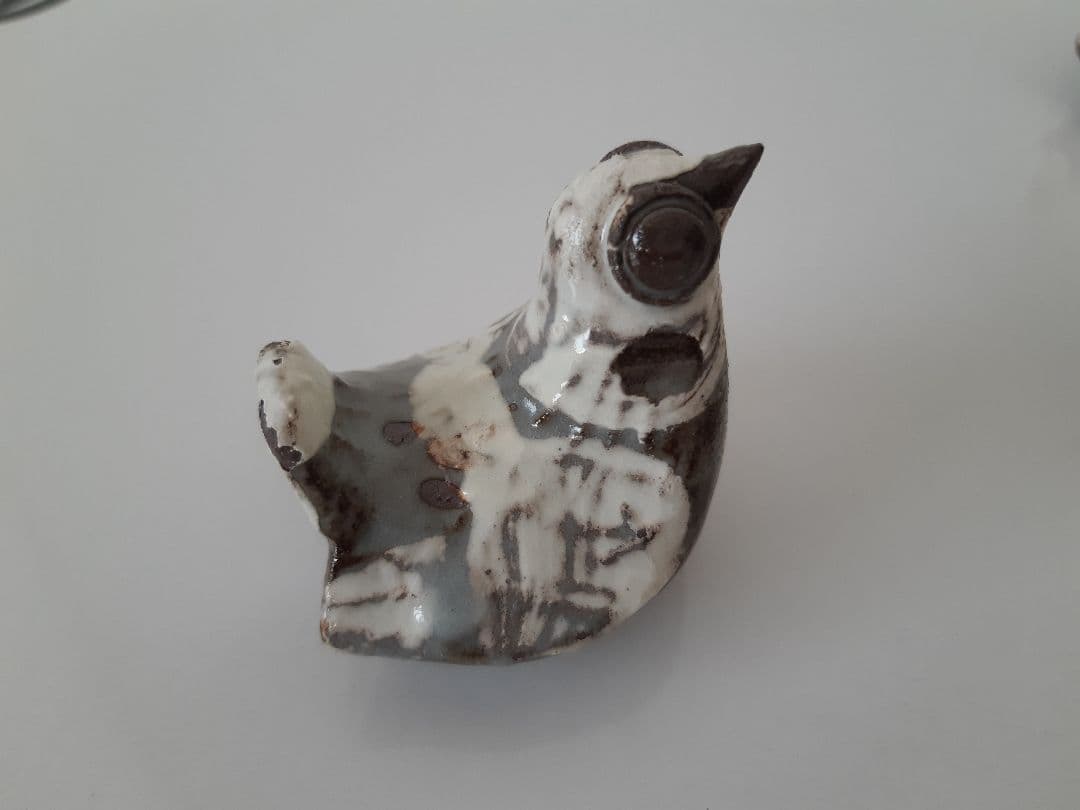 下村良之介 やけもの (陶器) 鳥形 箸置き オブジェ 新品 日本画家