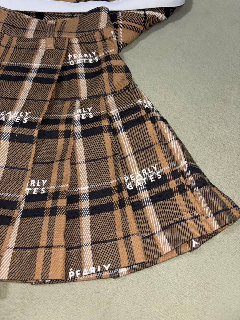 （超美品）パーリーゲイツ、グレンチェック柄シリーズ、セットアップ、サイズ0