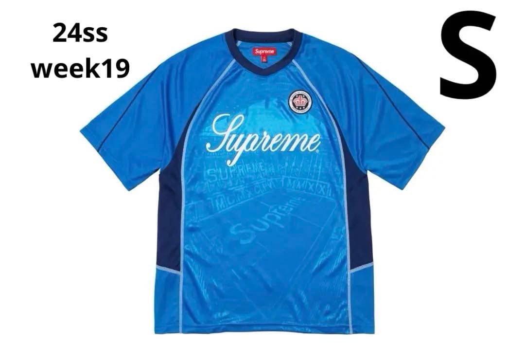 supreme Jacquard Soccer Jersey Tシャツ 青 S