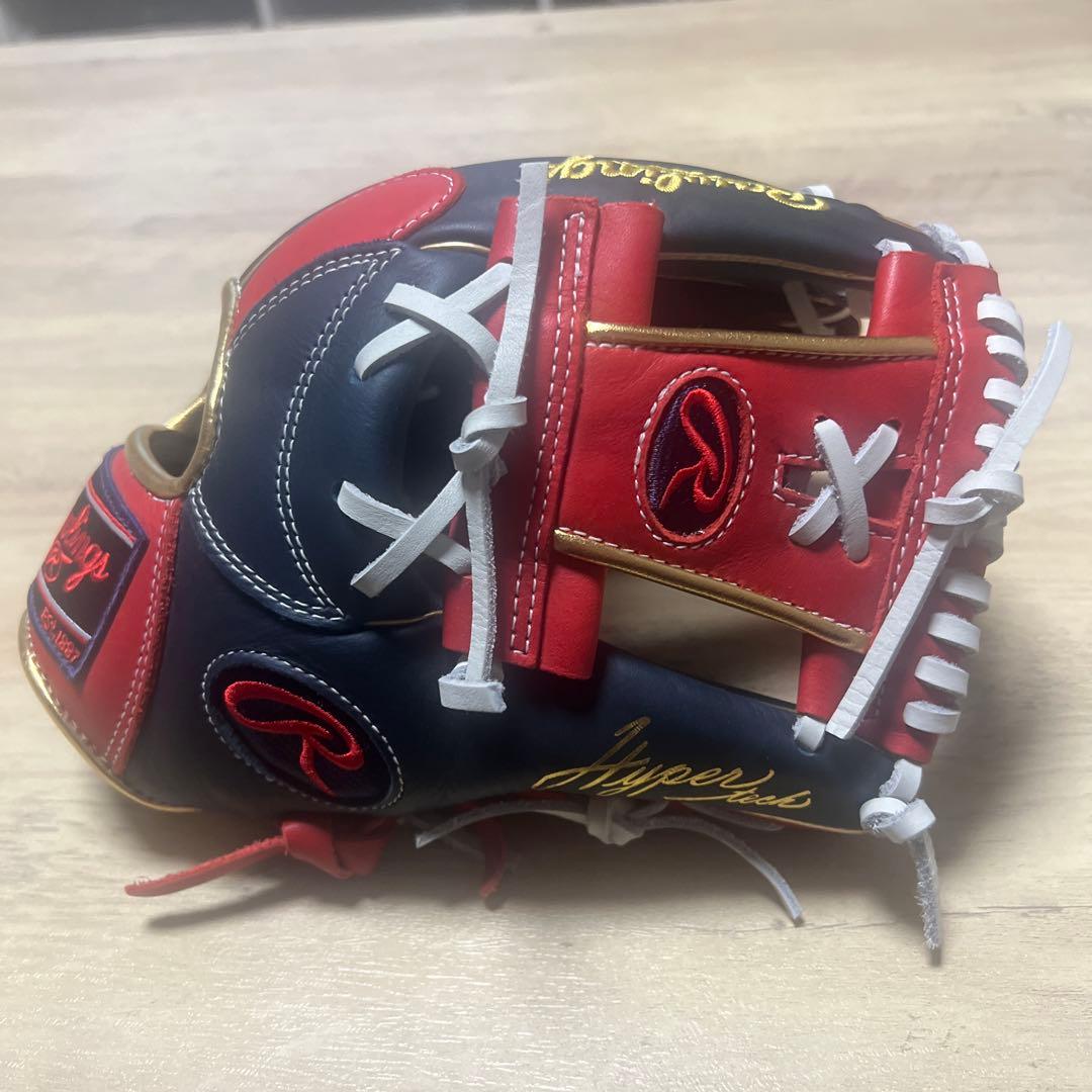 ネフ Rawlings ES-L1287 軟式グローブ ネイビー/レッド