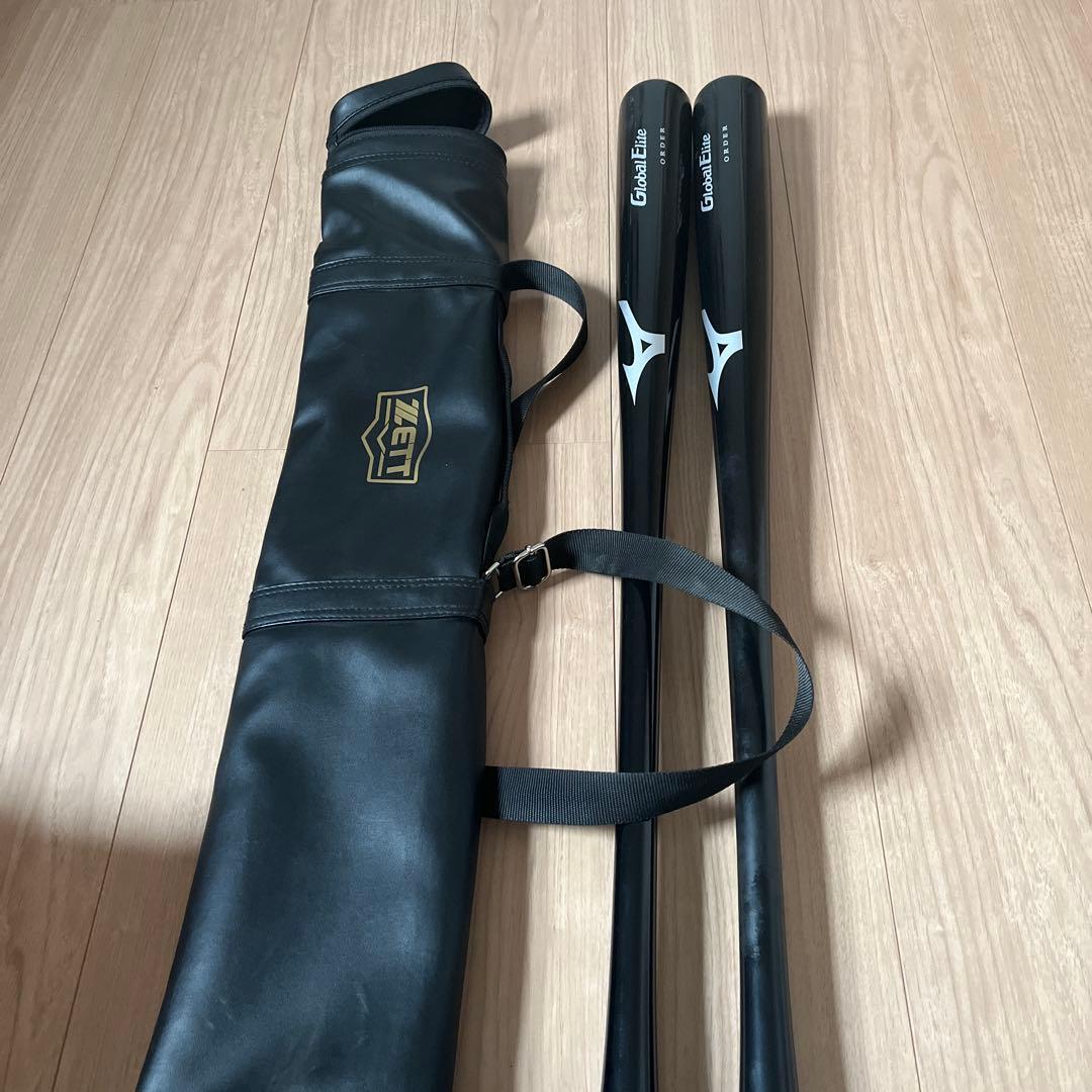 中古Mizuno Global Eliteオーダー軟式木製バット 2本セット