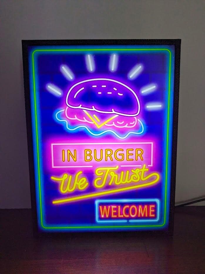 ハンバーガー ダイナー カフェ 照明 看板 置物 アメリカン雑貨 ライトBOX