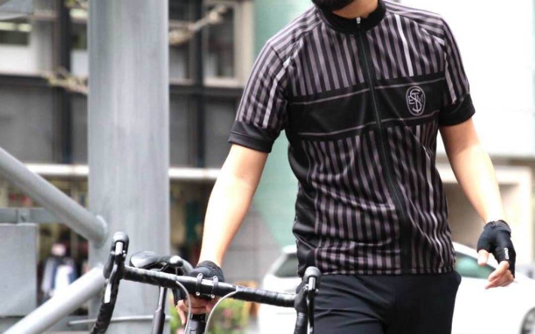 ✨美品✨STEM DESIGN 日本製 ストライプ 半袖サイクルジャージ XS