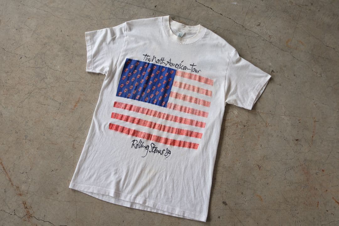 80'S vintage ROLLING STONES Tシャツ 白 Lサイズ