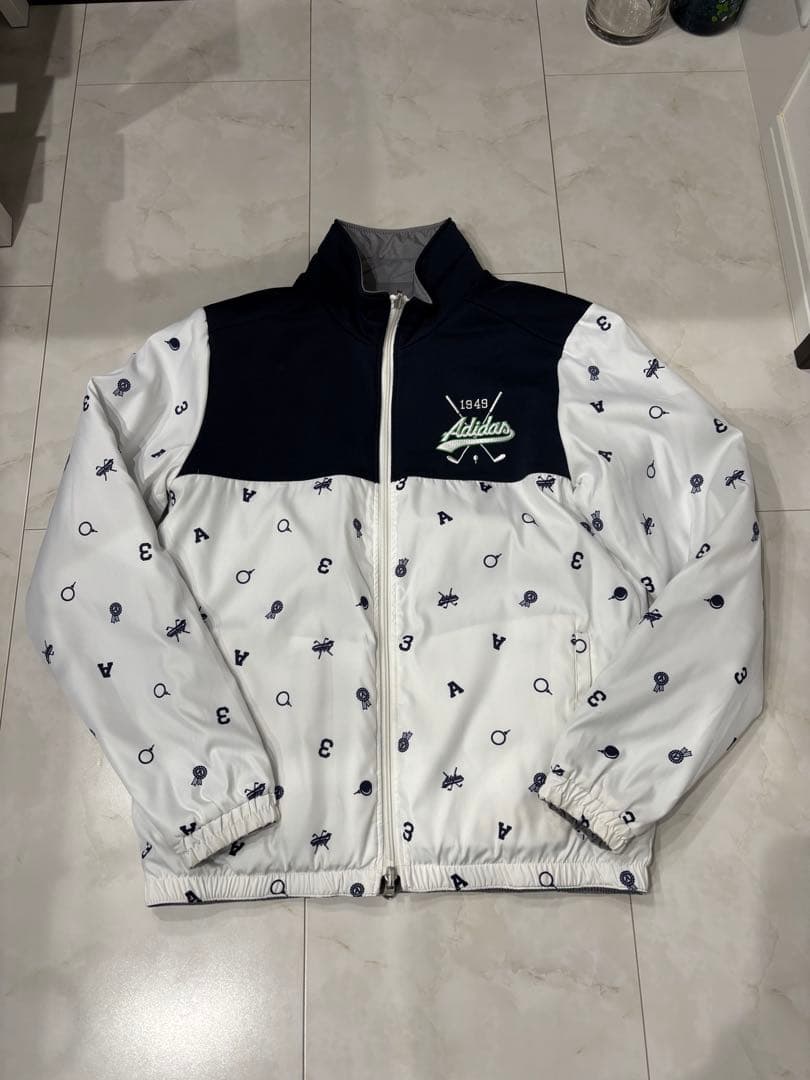 adidasゴルフ　メンズダウンセット　サイズL 白グレー