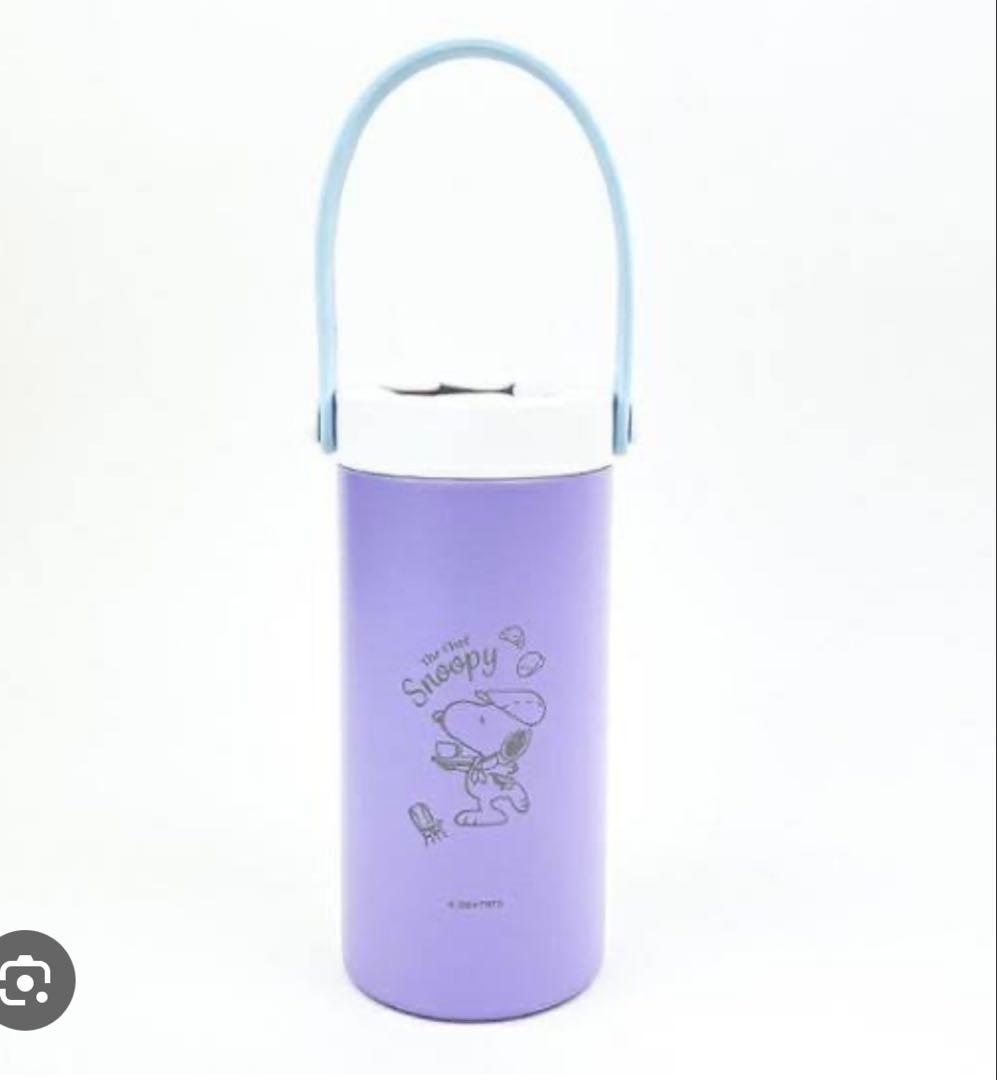 SNOOPY スヌーピー ハンドル付ペットボトルホルダー 紫ステンレスボトル