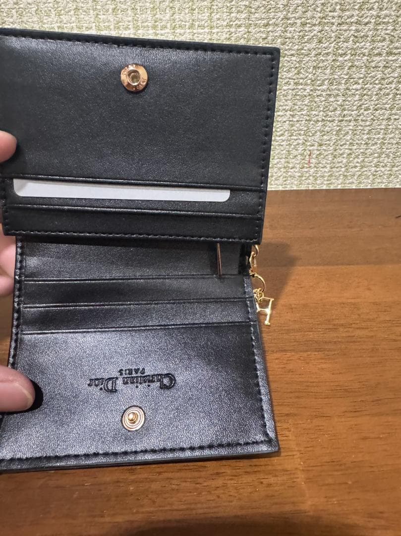 Christian Dior 3つ折り財布ブラック