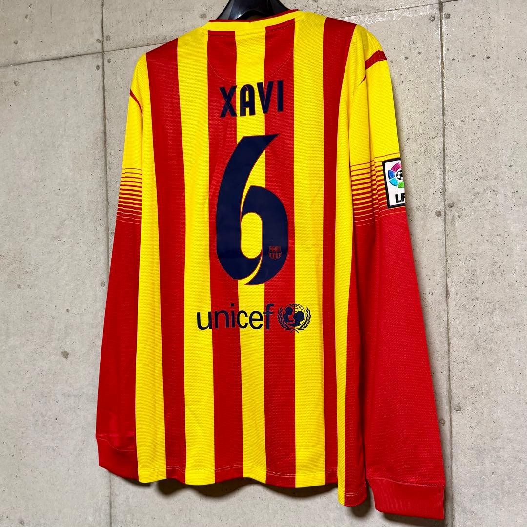 【極美品！】13/14 バルセロナFC ♯6 シャビ【Lサイズ】アウェイ