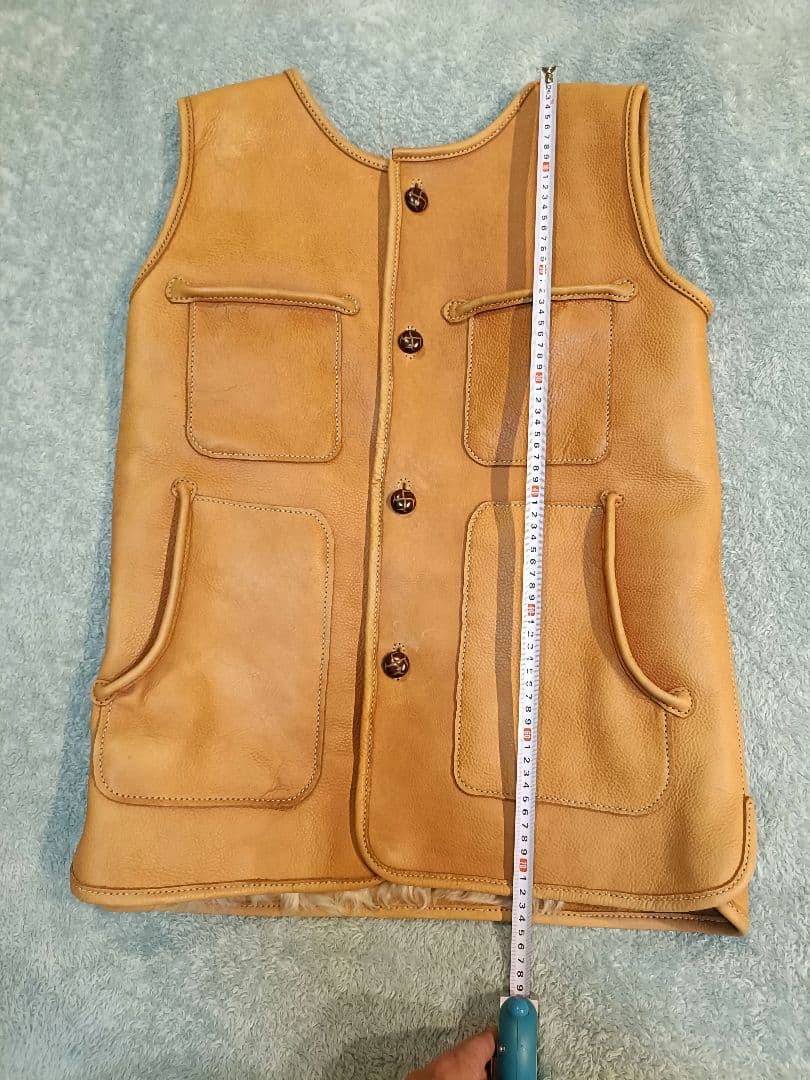 レザー フィッシングベスト ハンドメイド