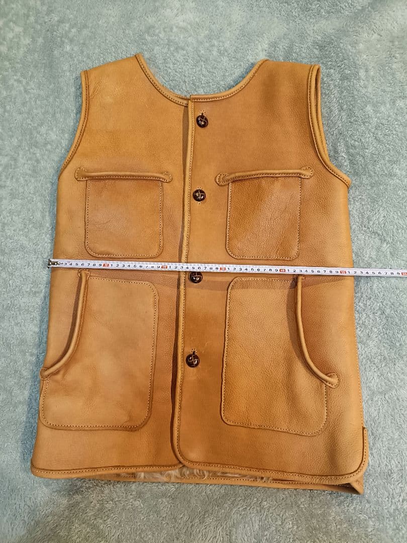 レザー フィッシングベスト ハンドメイド