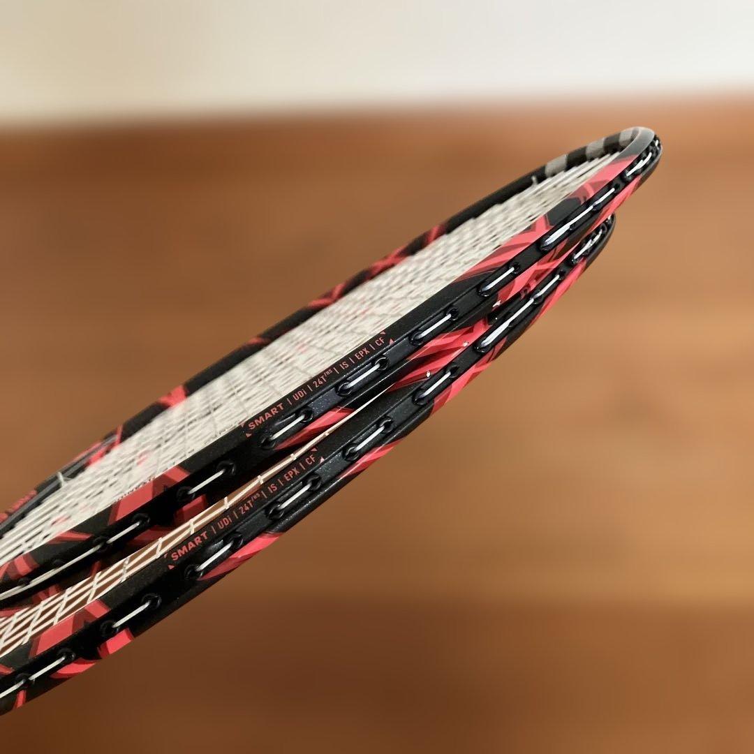 【美品】SPIELER A091 バドミントンラケット 黒/赤2本まとめ売り