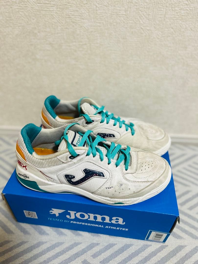 Joma Top Flex Plus フットサルシューズ ホワイト/ターコイズ