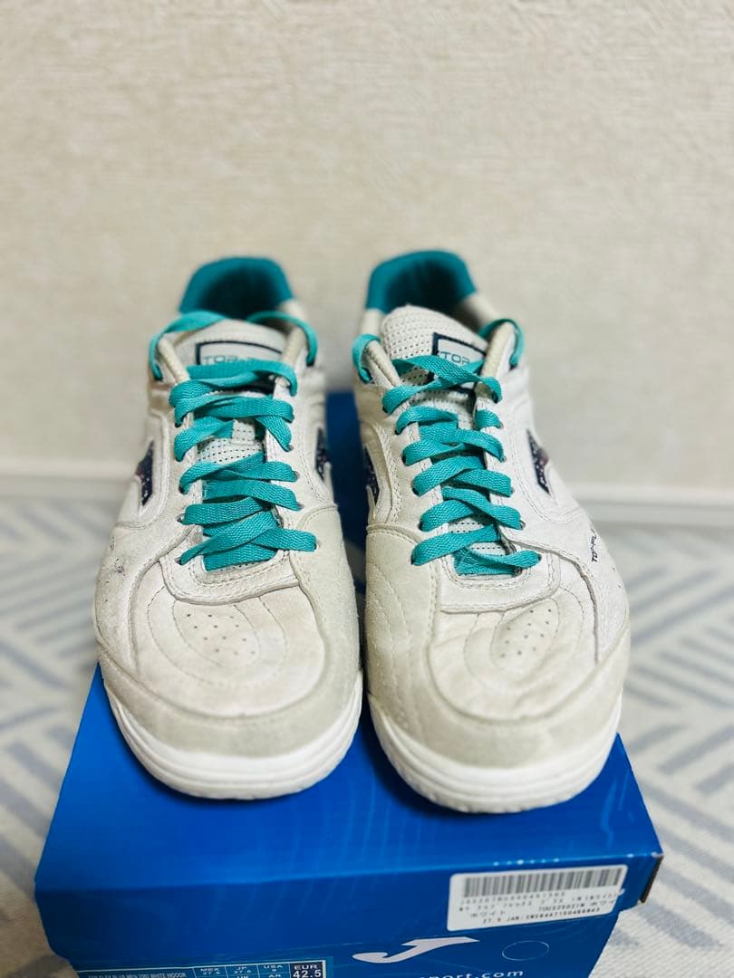 Joma Top Flex Plus フットサルシューズ ホワイト/ターコイズ
