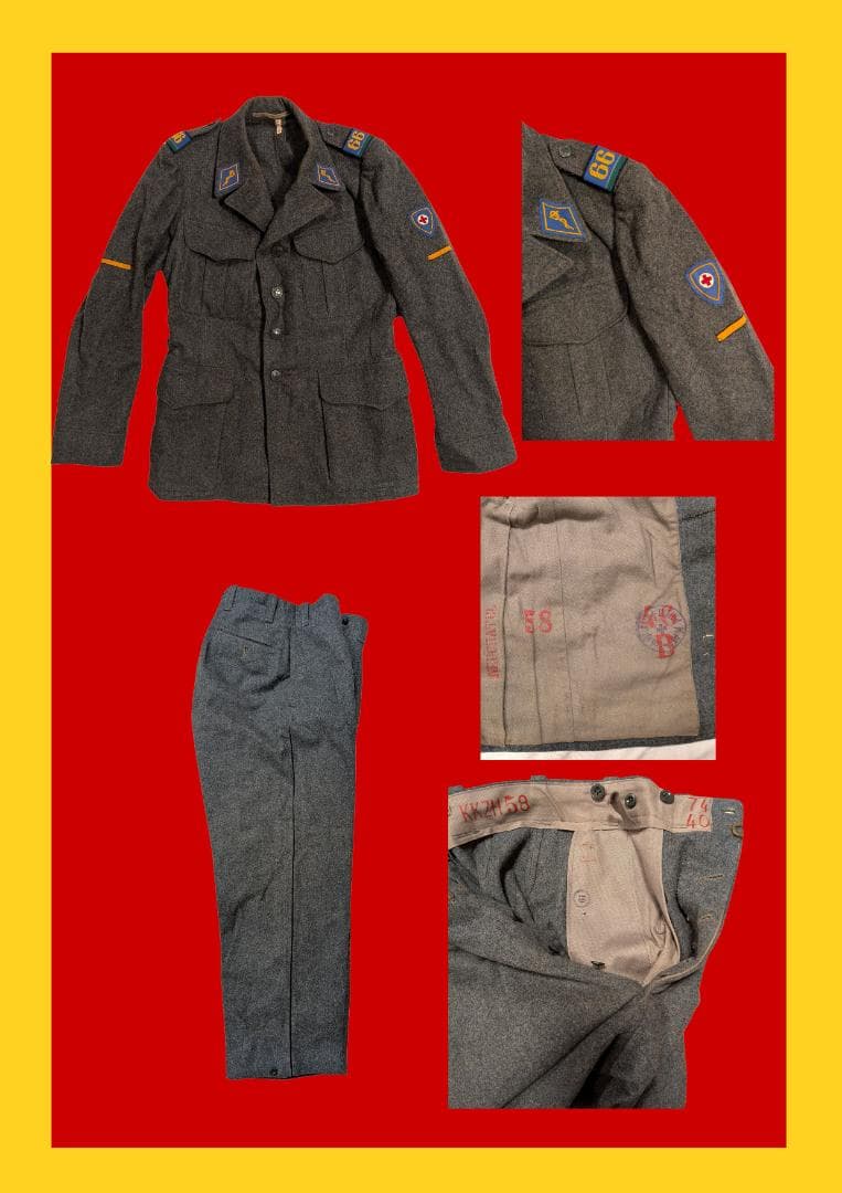 スイス軍 赤十字 衛生兵 制服 ウール 上下セット ヴィンテージ