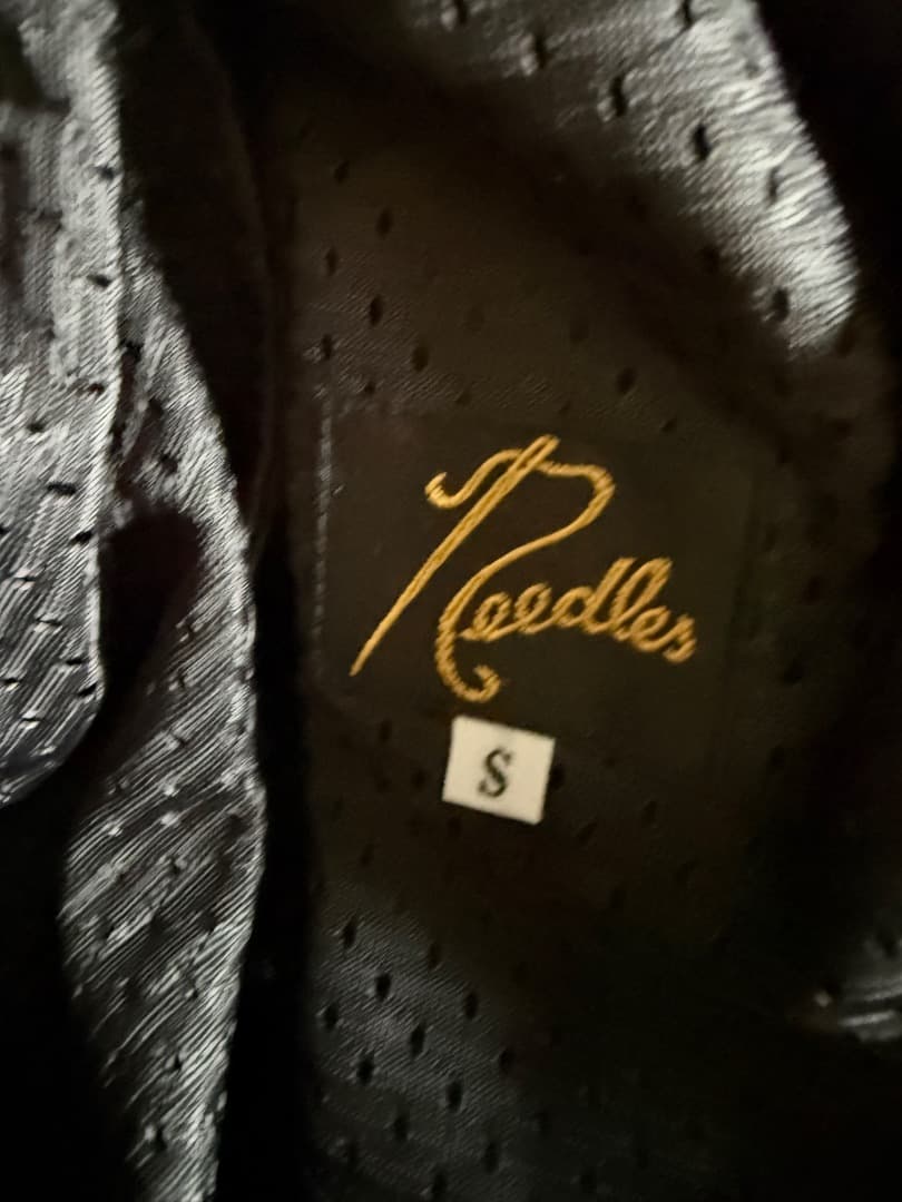 Needles 21AW ベロア トラックパンツ 黒 パープルライン S