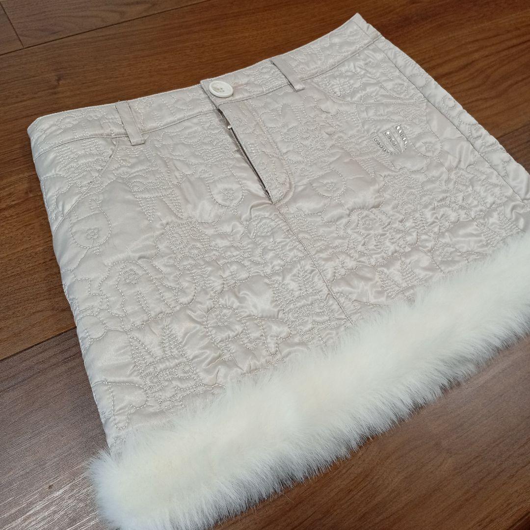 ゴルフウェア　M・U sports ファー　スカート　刺繍　ビーズ