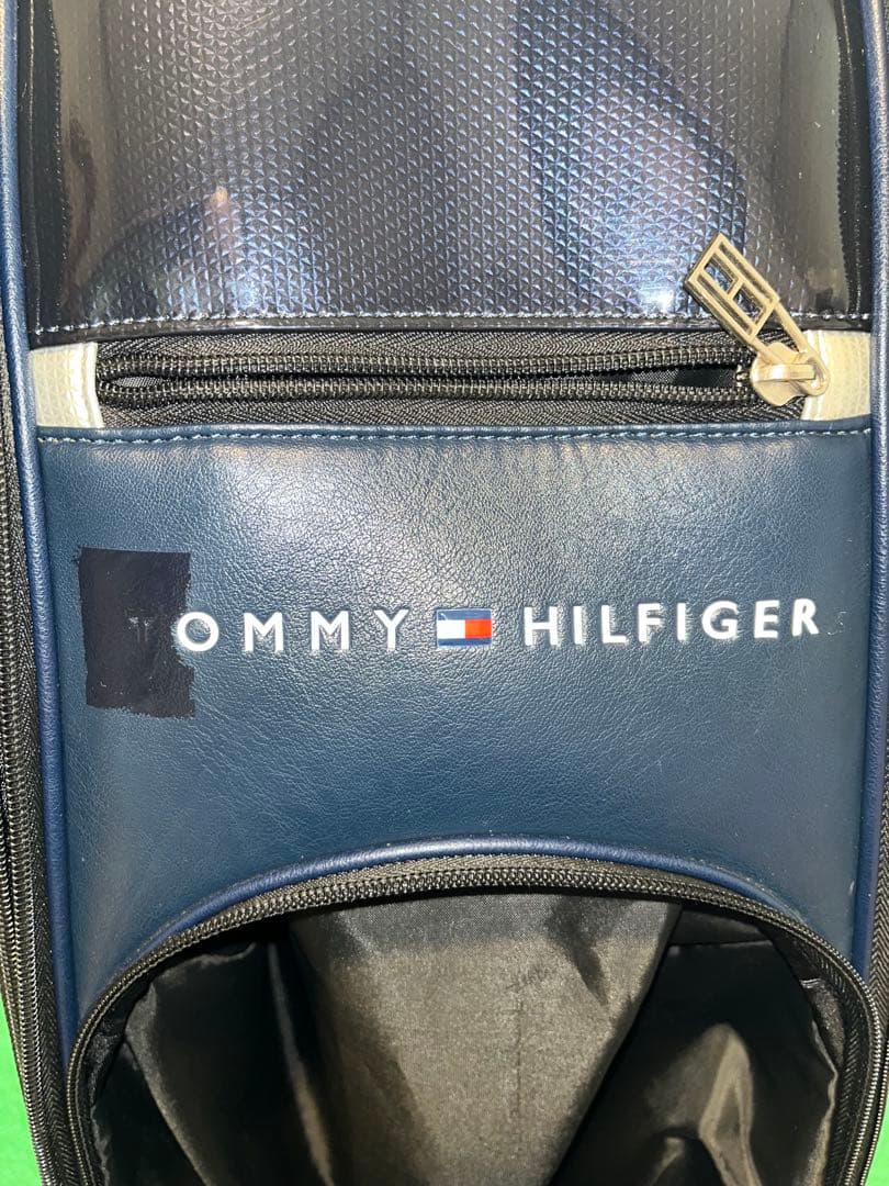  HILFGERゴルフバックネイビーフード付き（9型）