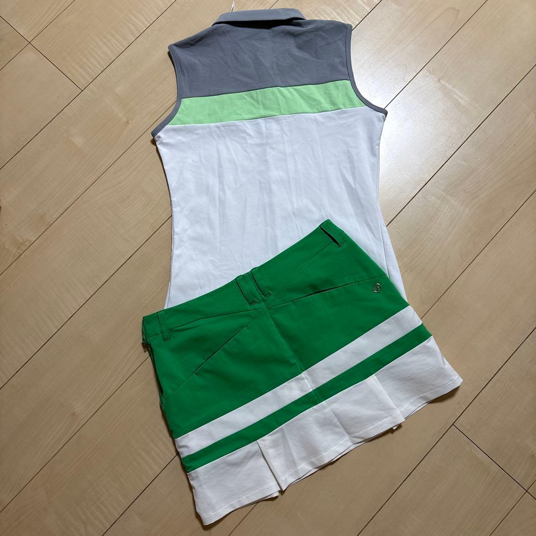 デサント　ゴルフ　ノースリーブポロシャツ　スカート　2点セット　L/M 春夏