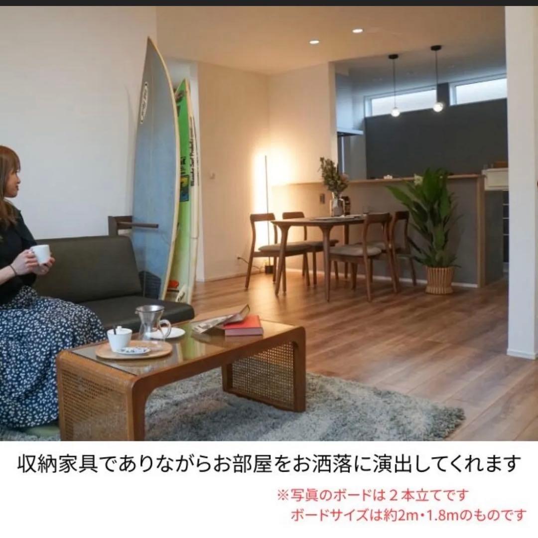サーフボードラック　スノボーラック　木製　縦置き　サーフボード置き　2本立て