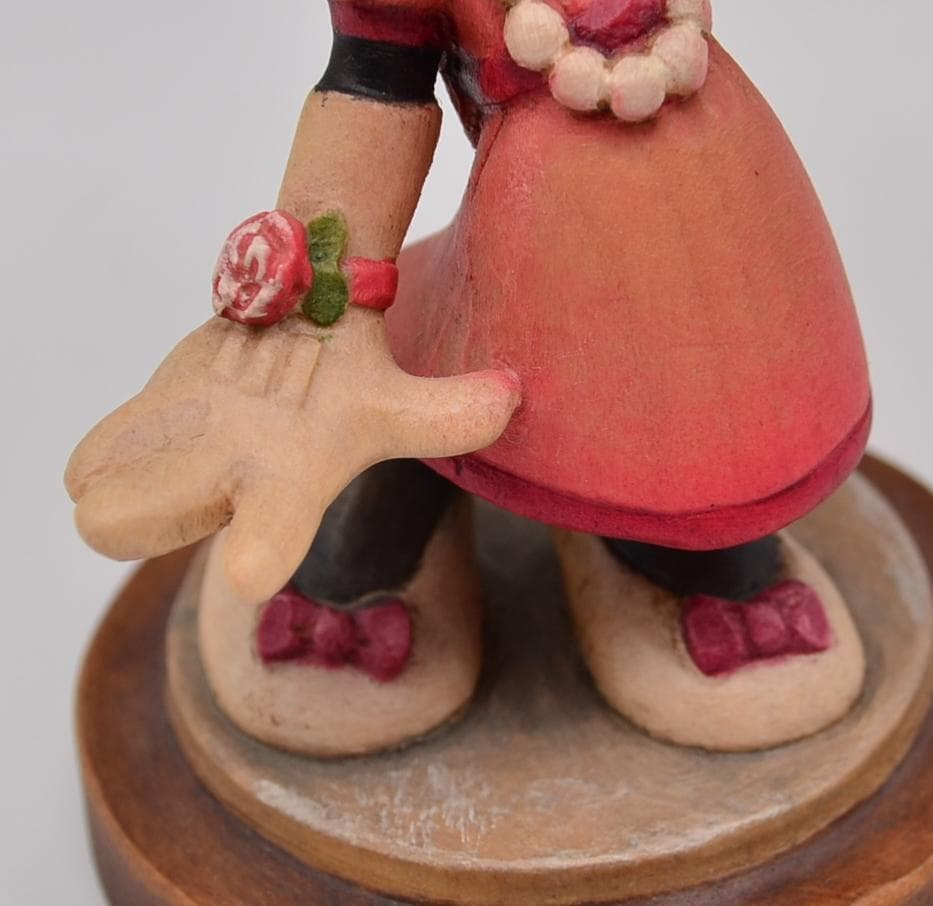 ミッキー＆ミニー　アンリ　ANRI　限定品　木彫り　イタリア　箱付　高さ11ｃｍ