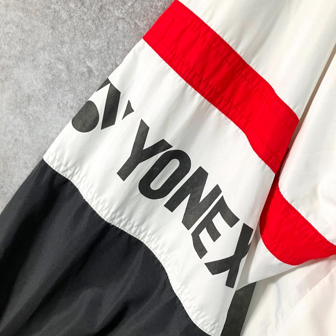 YONEX　ウィンドブレーカー　長袖　ホワイト　ジップアップ　ロゴ　ポリエステル