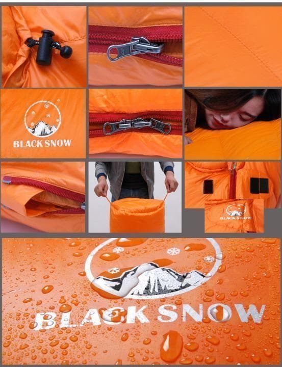 ★SALE★　高級ダウン使用　マミー型　寝袋 ダウンシュラフ　700g　オレンジ