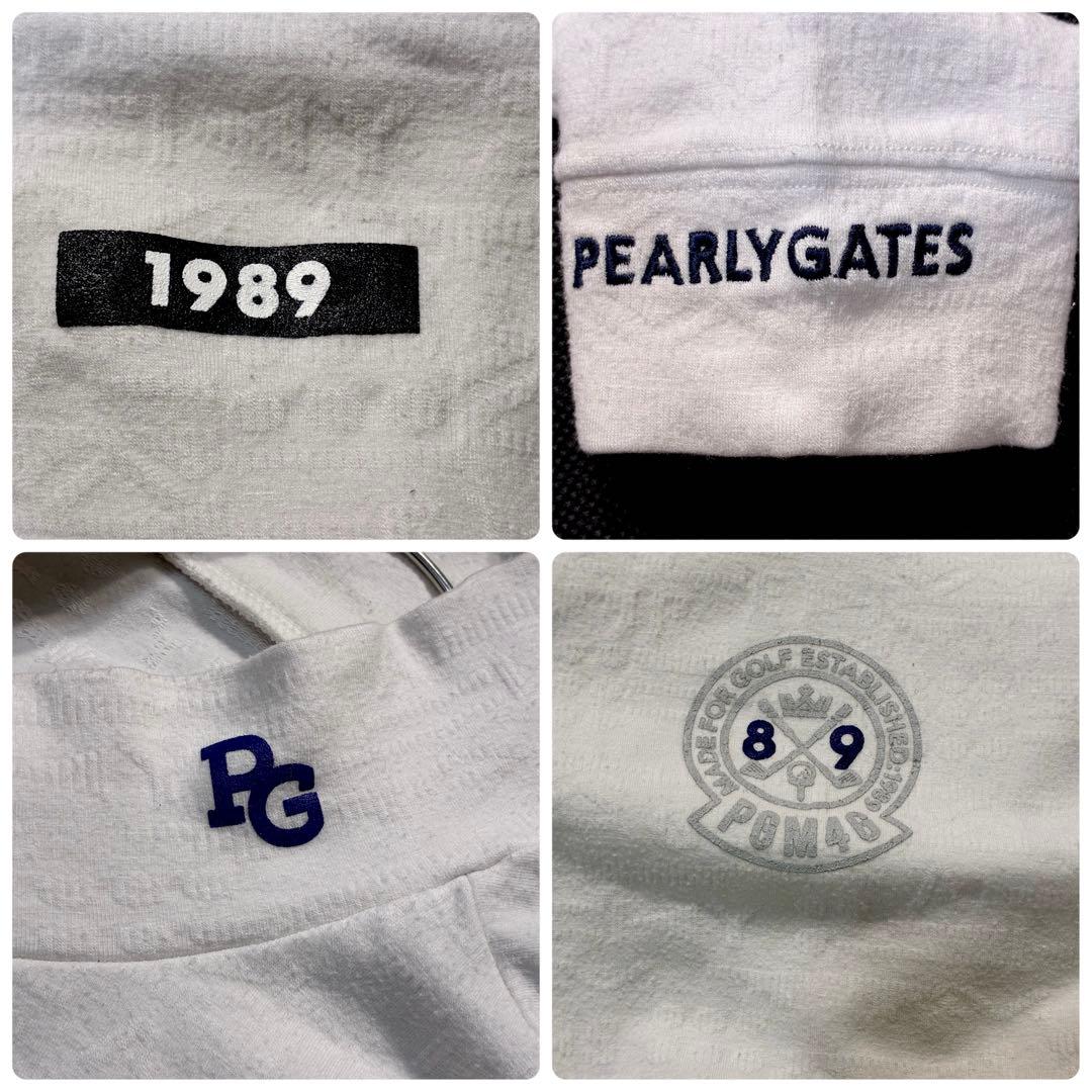 PEARLY GATES モックネック カットソー 長袖 ホワイト 4 ロゴ