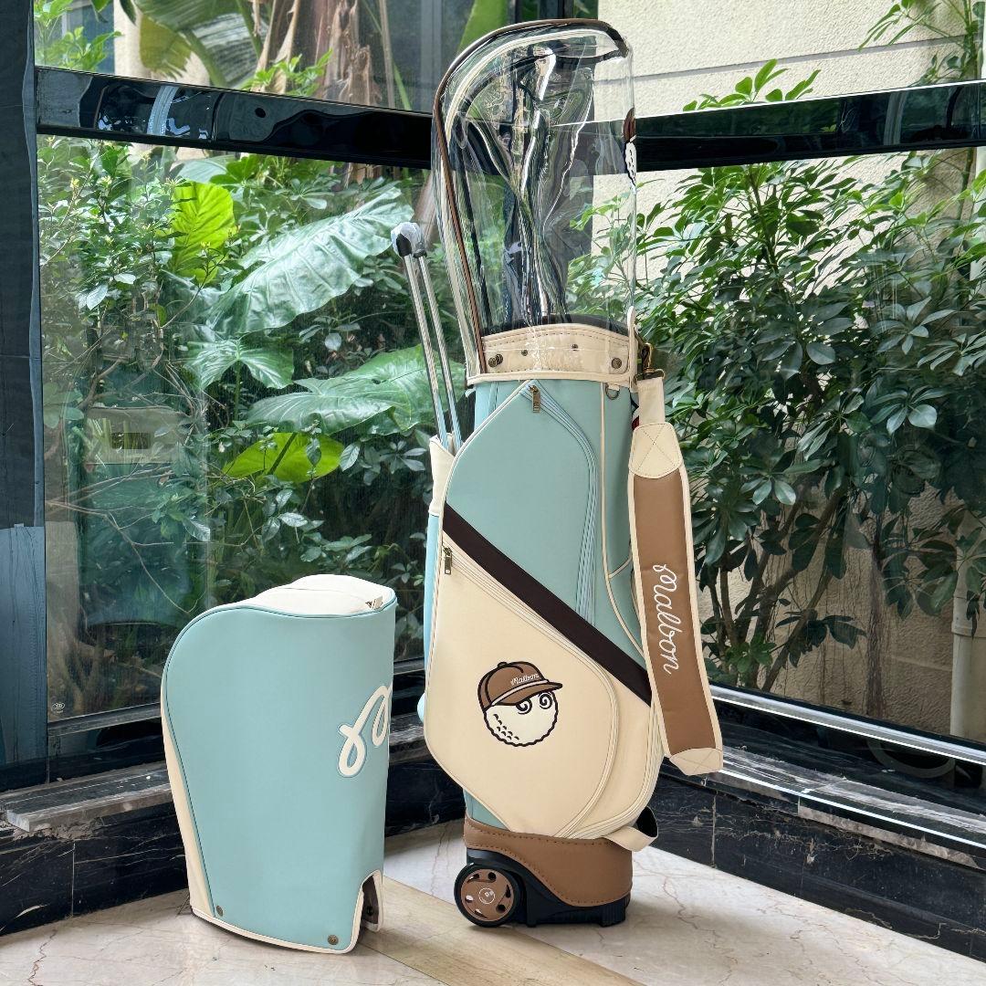 3/6発送★Malbon Golf キャディバッグ ベージュキャスター付き