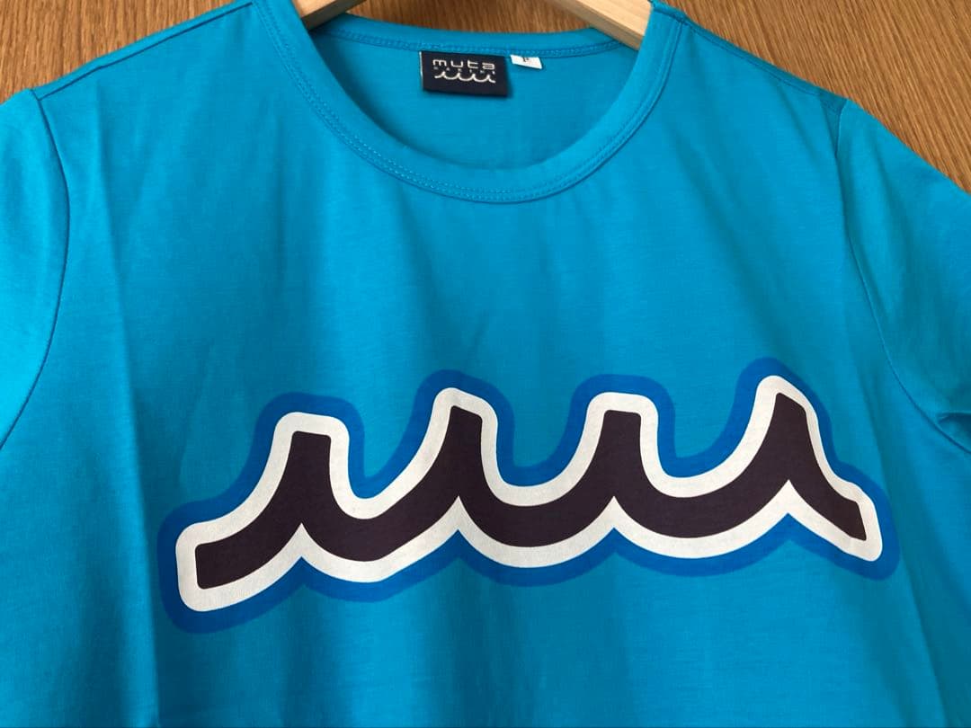 新品 未使用 ムータマリン Tシャツ レディース フリーサイズ ブルー ロゴ